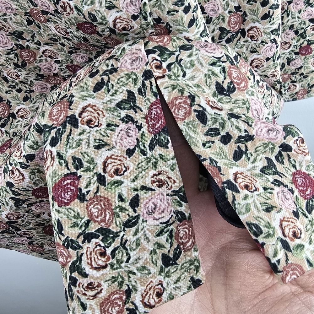 Zara Floral Long Sleeve Dress Size L - Picture 6 of 12